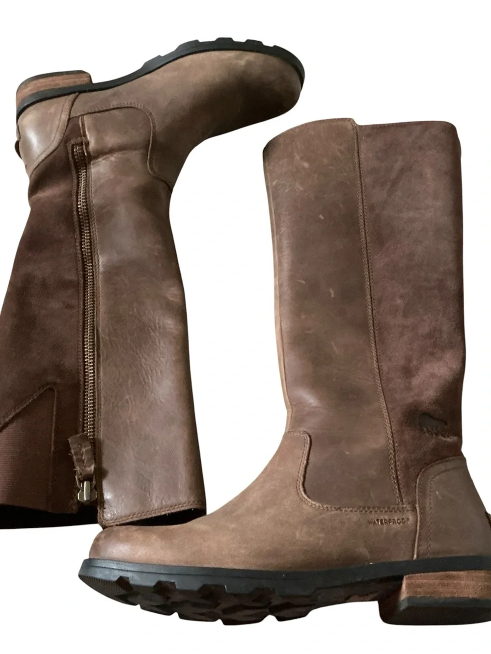 Sorel women’s Emelie tall equestrian riding boots brown waterproof leather sz 8